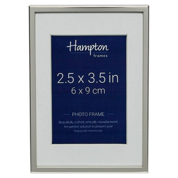 Mayfair 2 5 3 5 Narrow Silver Photo Frame With Mount Hampton Frames Retail